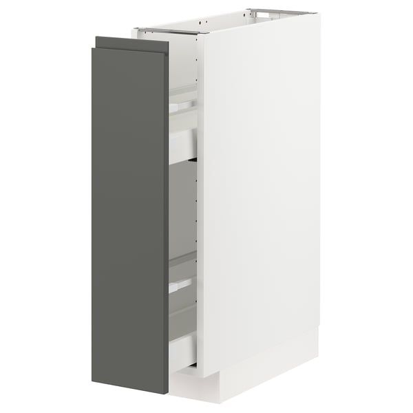 METOD kitchen cabinet, dark grey, modern design, pull-out drawer.