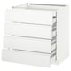 A white METOD kitchen cabinet unit with multiple drawers.