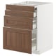 METOD kitchen cabinet with walnut drawers & large pull-outs.