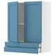 METOD / MAXIMERA Wall cabinet w 2 doors/2 drawers, white/Lerhyttan blue, 80x100 cm