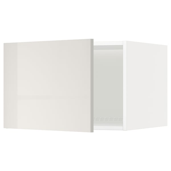 Modern white cabinet with high gloss finish, square shape, and sleek design. Ideal for kitchens with a contemporary aesthetic.