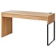 MICKE desk, light brown, minimalist design, two drawers, metal legs, cable management.
