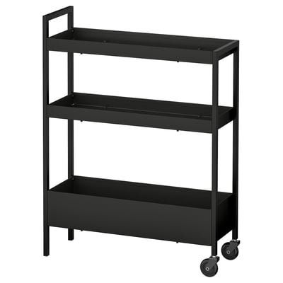 NISSAFORS Trolley, black, 50.5x19x67 cm