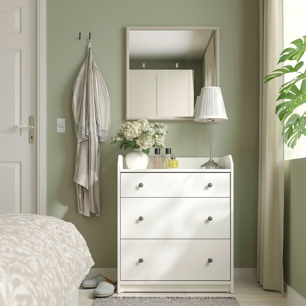 NYPONBUSKE Mirror, grey-beige, 65x65 cm