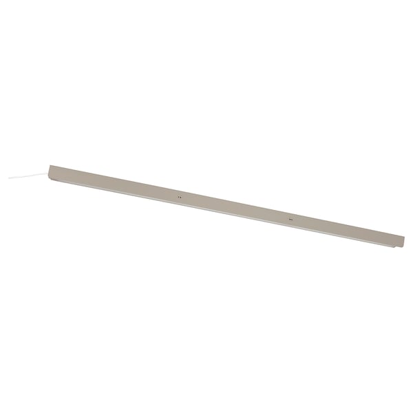 ÖVERSIDAN led wardrobe light, sleek, beige aluminium bar with rounded edges, automatic sensor, 3 matching colours.