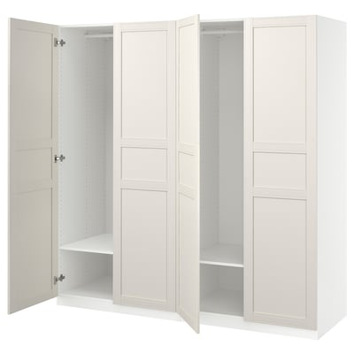 PAX / FLISBERGET Wardrobe, white/off-white, 200x60x201 cm