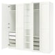 PAX / GRIMO Wardrobe combination, white white/white, 235x60x236 cm