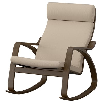 POÄNG Rocking-chair, walnut effect/Kelinge beige