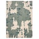 Ringkloka rug: beige-green, abstract, rectangular, textured pattern, recycled materials.