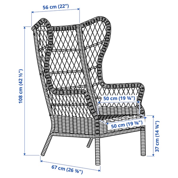 Illustration with measurements for the product: RISHOLMEN.