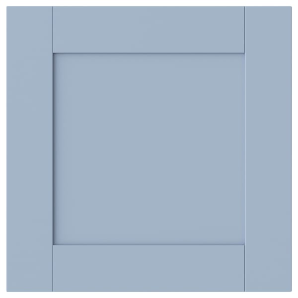 Blue SANNIDAL cabinet door, flat and square, modern traditional design.