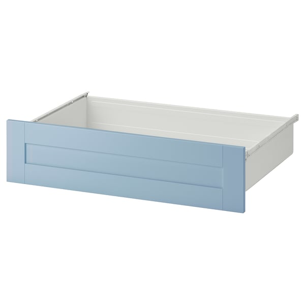 Blue SANNIDAL drawer - rectangular, smooth finish.