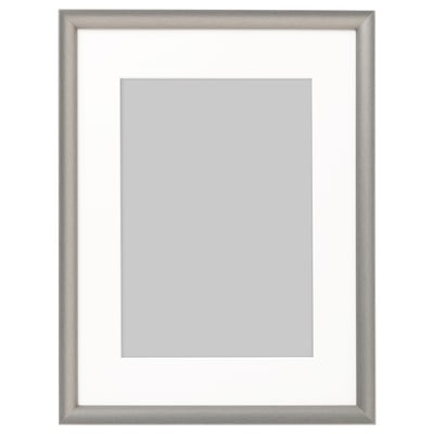 Silver rectangular photo frame with clear protective cover. Modern metallic finish and vertical/horizontal hang options.