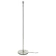 SKAFTET floor lamp, sleek silver, modern design, tall steel base, round white base, simple stylish.