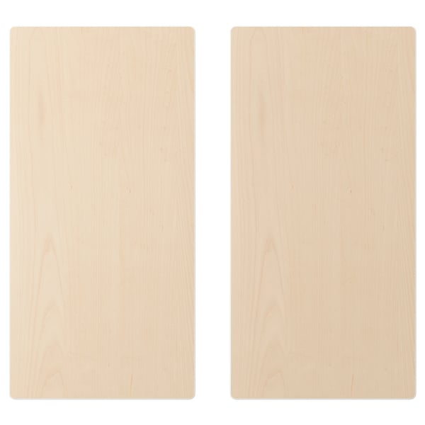 Two light-colored wooden panels, rectangular shape, smooth texture, birch veneer.