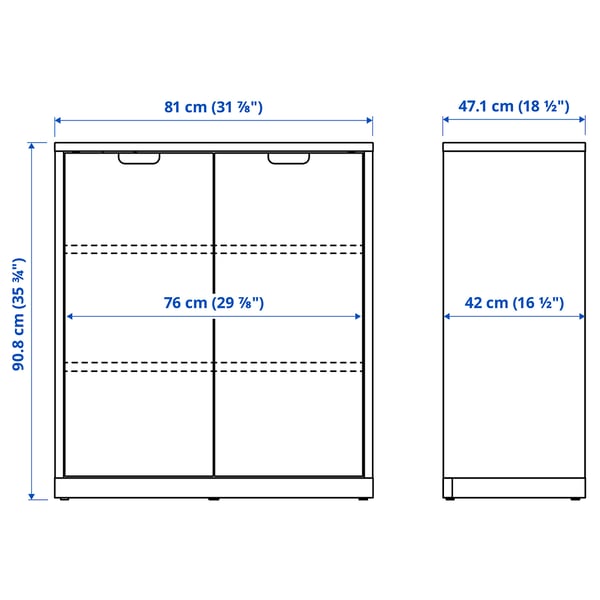 Illustration with measurements for the product: TONSTAD.