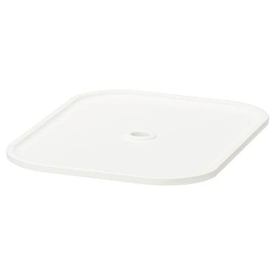 White TROFAST lid, square, plastic, fits 42x30 cm boxes, slight handle