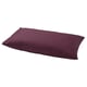Dark red pillowcase, rectangular shape, crisp material, smooth texture.