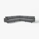 A modern grey l-shaped UPPÅKRA sofa with sleek design and plush cushions, ideal for comfortable family seating.