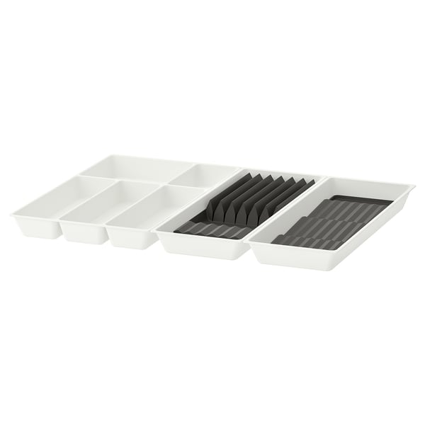 UPPDATERA kitchen drawer organiser set, compartments for cutlery, spice rack, recycled plastic.