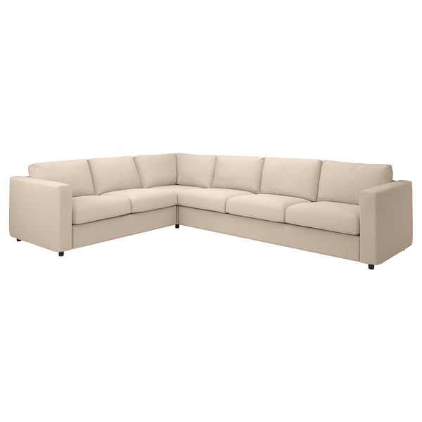 VIMLE sectional sofa: cream, modern, l-shaped, soft fabric, corner design
