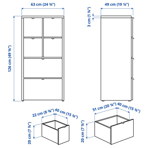 Illustration with measurements for the product: VISTHUS.