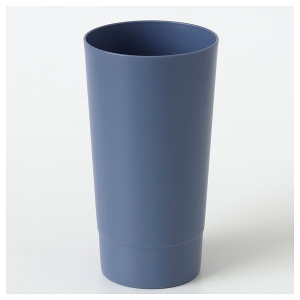 Blue VITABBORRE plastic tumbler; cylindrical shape; microwave-safe; dishwasher-safe.