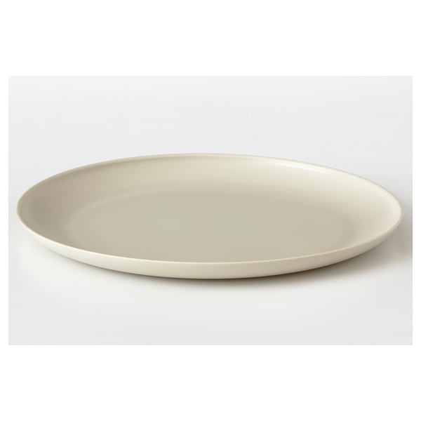 VITABBORRE off-white round plastic plate. Simple, modern design.