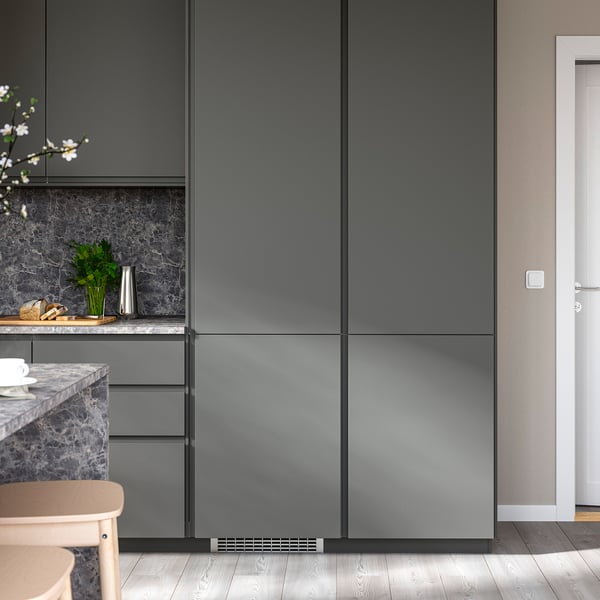 VOXTORP Door, dark grey vertical handle, 60x140 cm