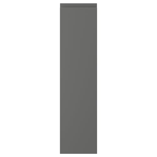 A dark grey VOXTORP cabinet with clean lines and integrated handles, made of particleboard and plastic edging.