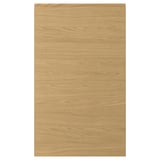 VOXTORP door in oak finish, sleek design with integrated handles, smooth surface, modern look.