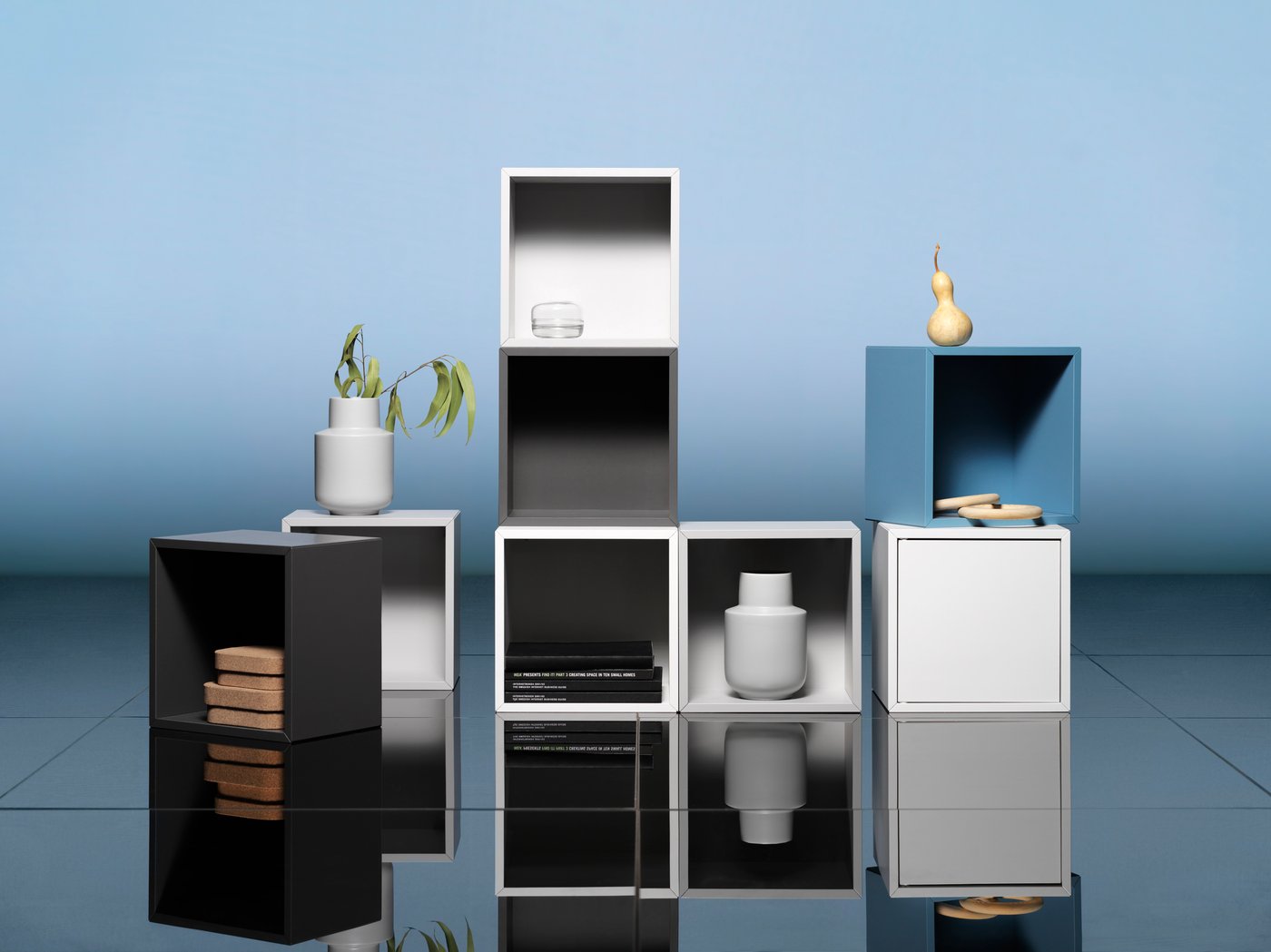 A white EKET cabinet