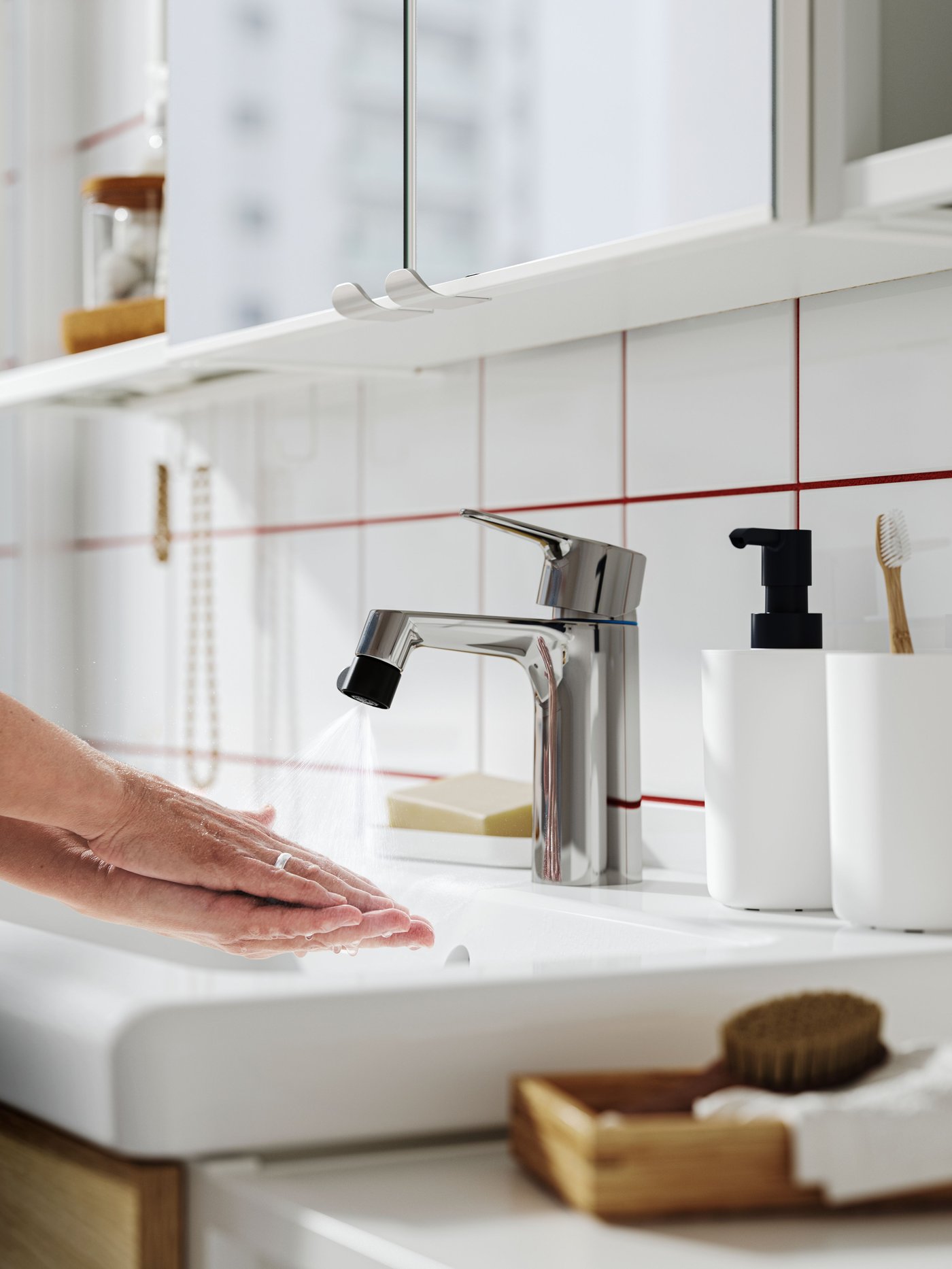 An ÅBÄCKEN mist nozzle for mixer tap
