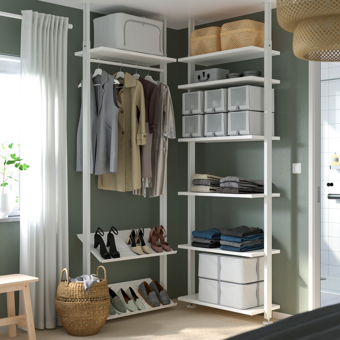 A white ELVARLI wardrobe combination