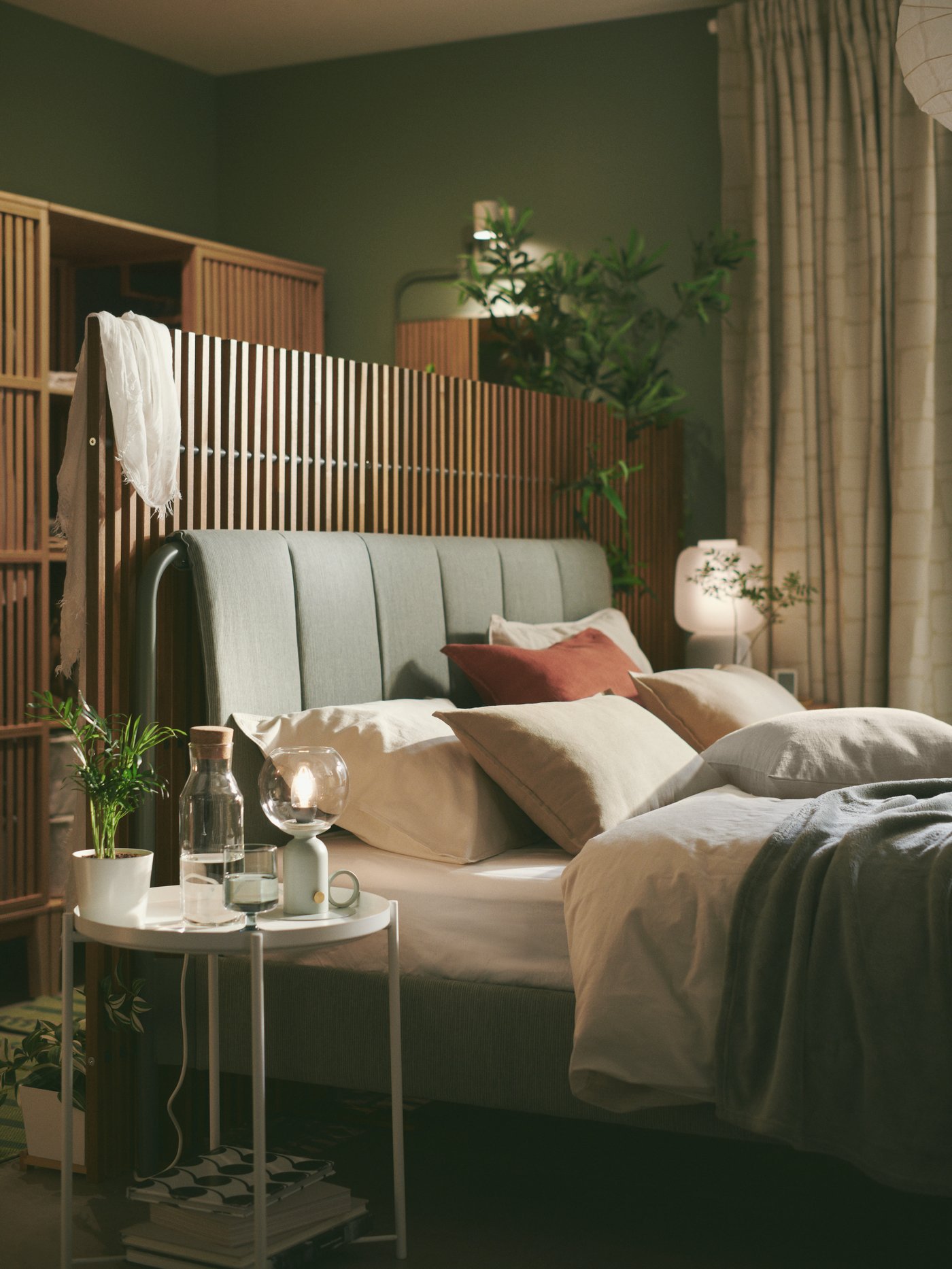 A grey-green ÅSKMULLER table lamp