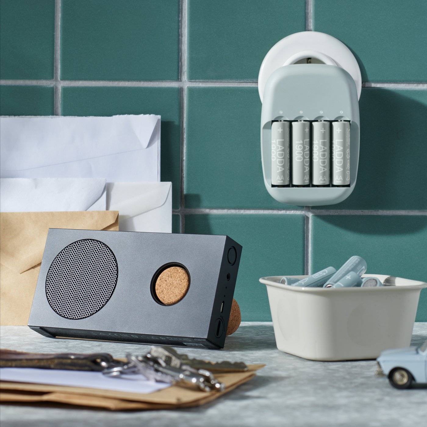 A HR06 AA 1.2V  LADDA rechargeable battery in the kitchen