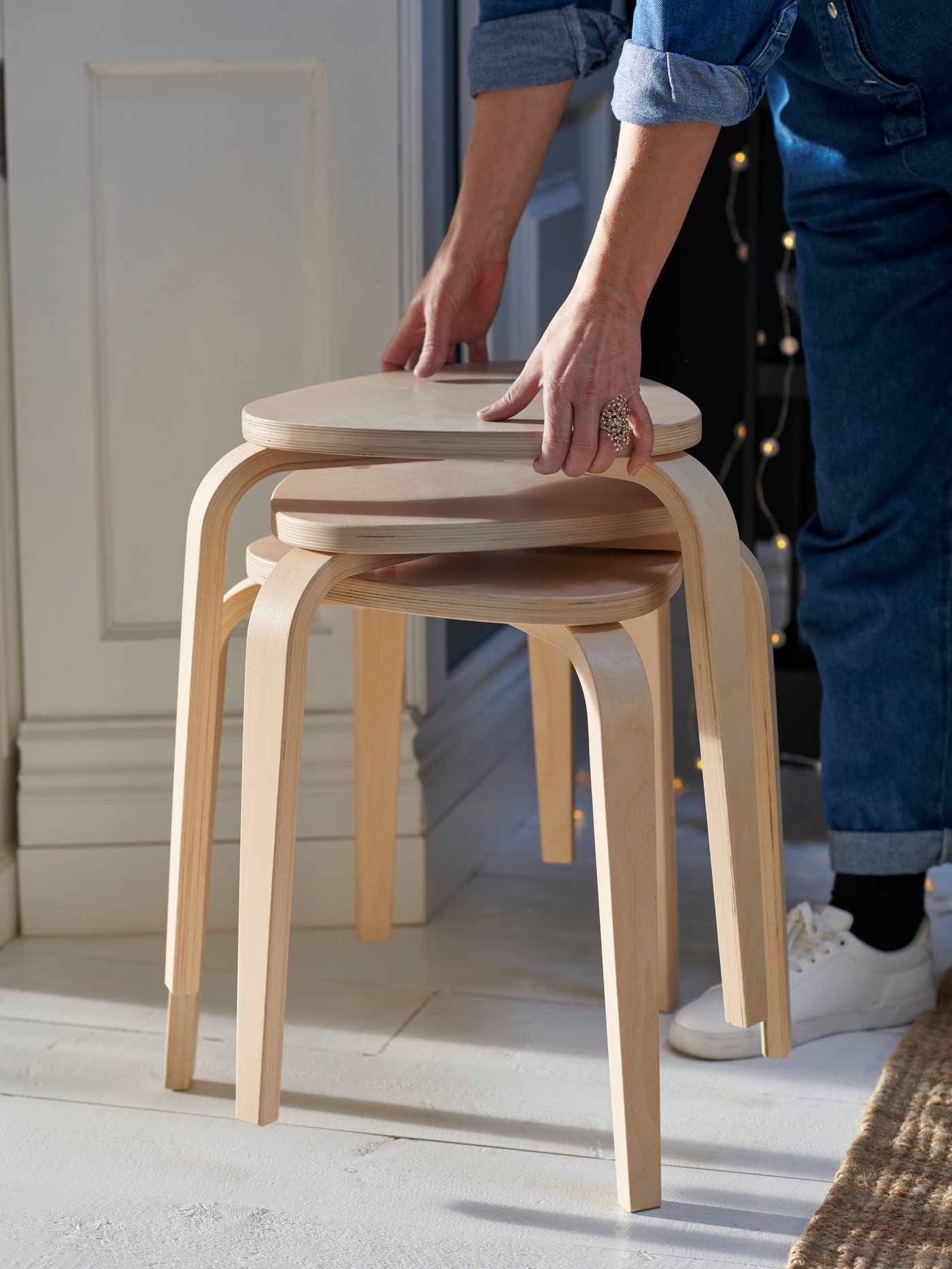 A birch KYRRE stool