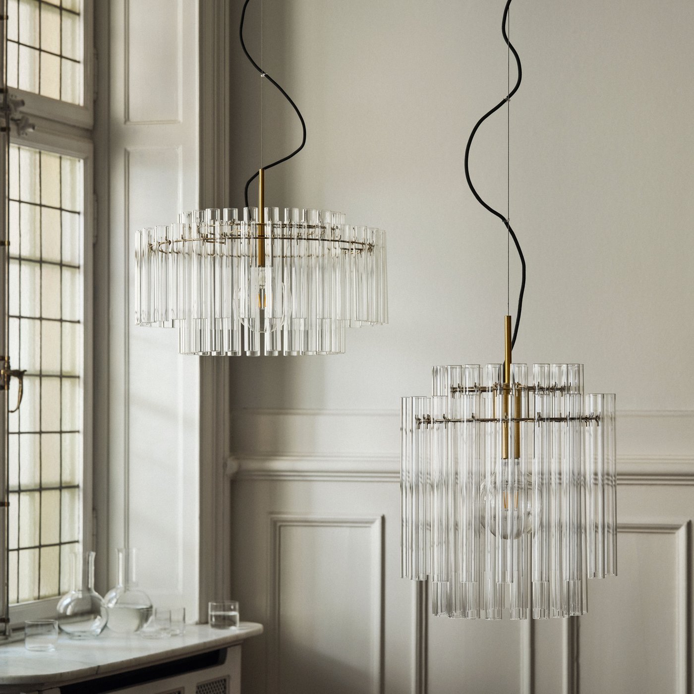A glass STOCKHOLM 2025 carafe