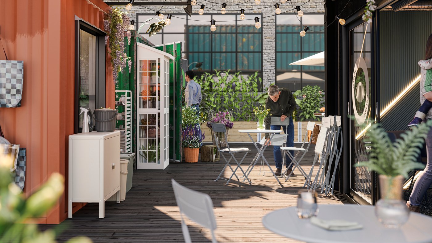 A beige KOLBJÖRN cabinet in/outdoor