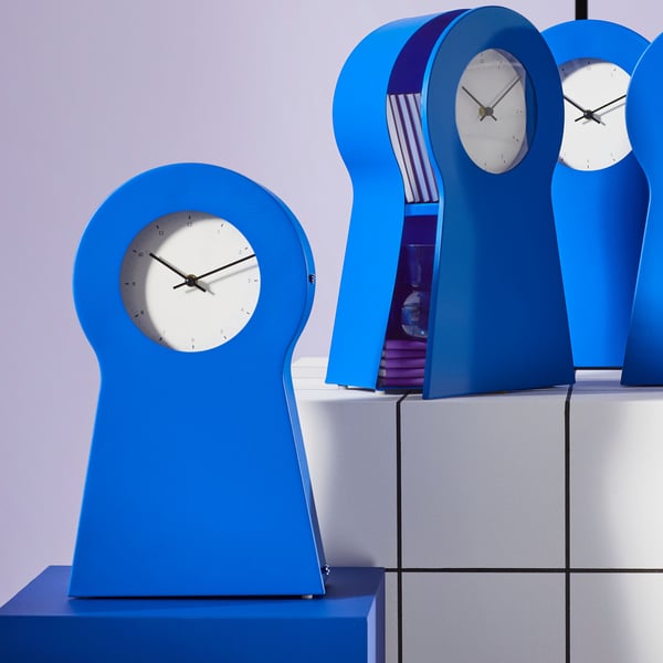 A blue IKEA PS 1995 clock
