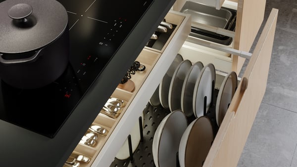 A dimmable white MITTLED LED ktchn drawer lighting w sensor in the kitchen