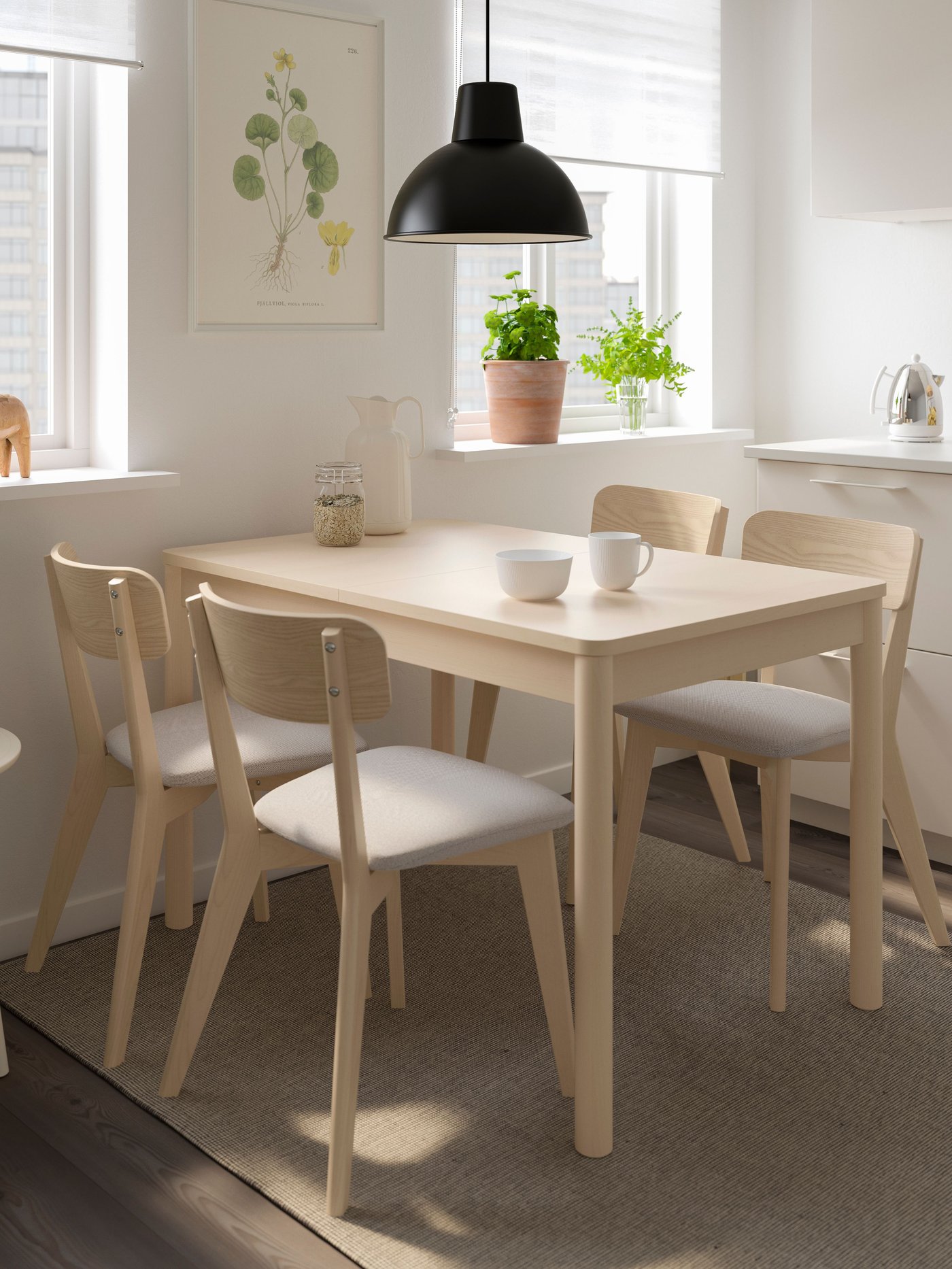 LISABO dining table and chairs in the dining room.