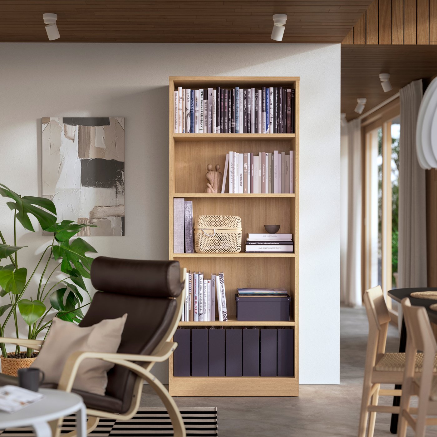 An oak veneer TONSTAD bookcase