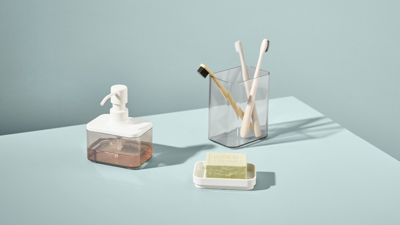 A view of a BROGRUND bathroom set, 3-piece.