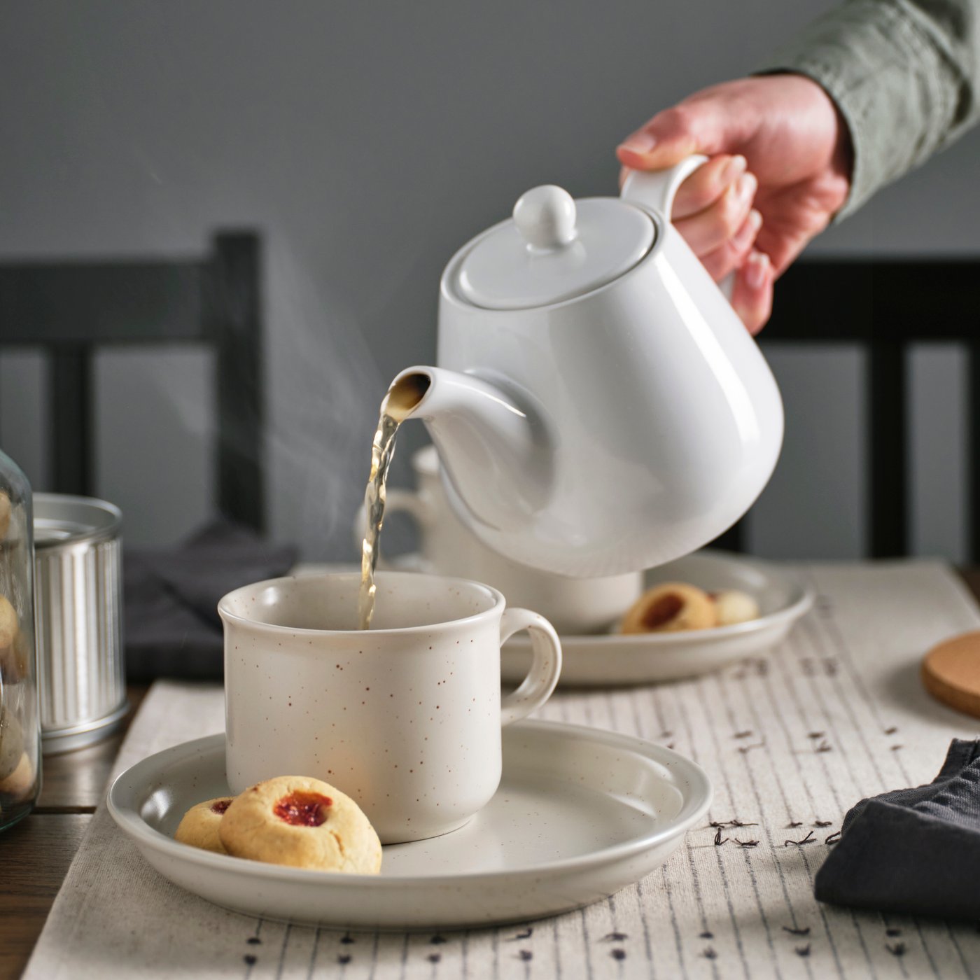 Pouring in tea