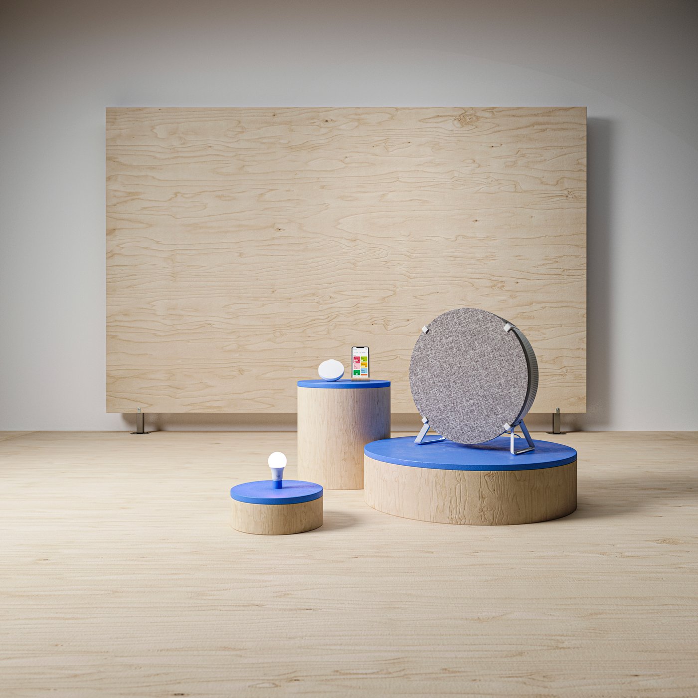 A white smart DIRIGERA hub for smart products