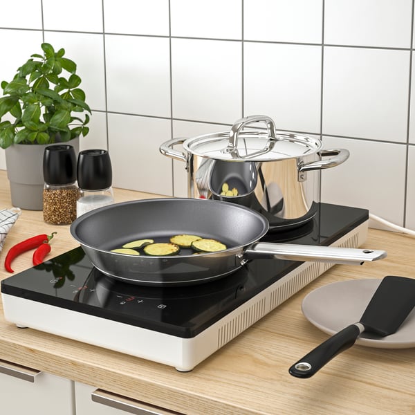 A 2 zones white TILLREDA portable induction hob
