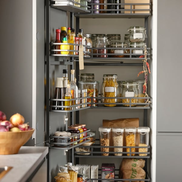 An UTRUSTA pull-out larder in the kitchen