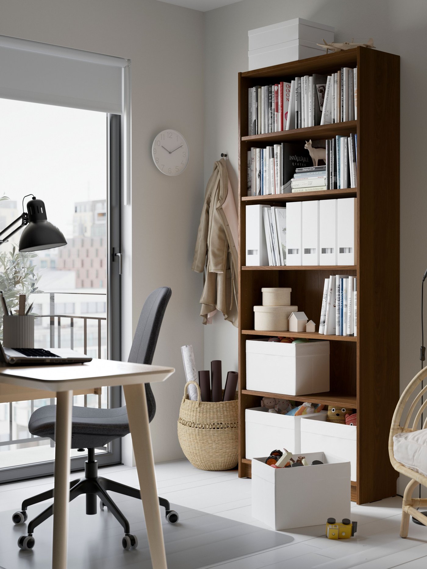 A brown walnut effect BILLY bookcase