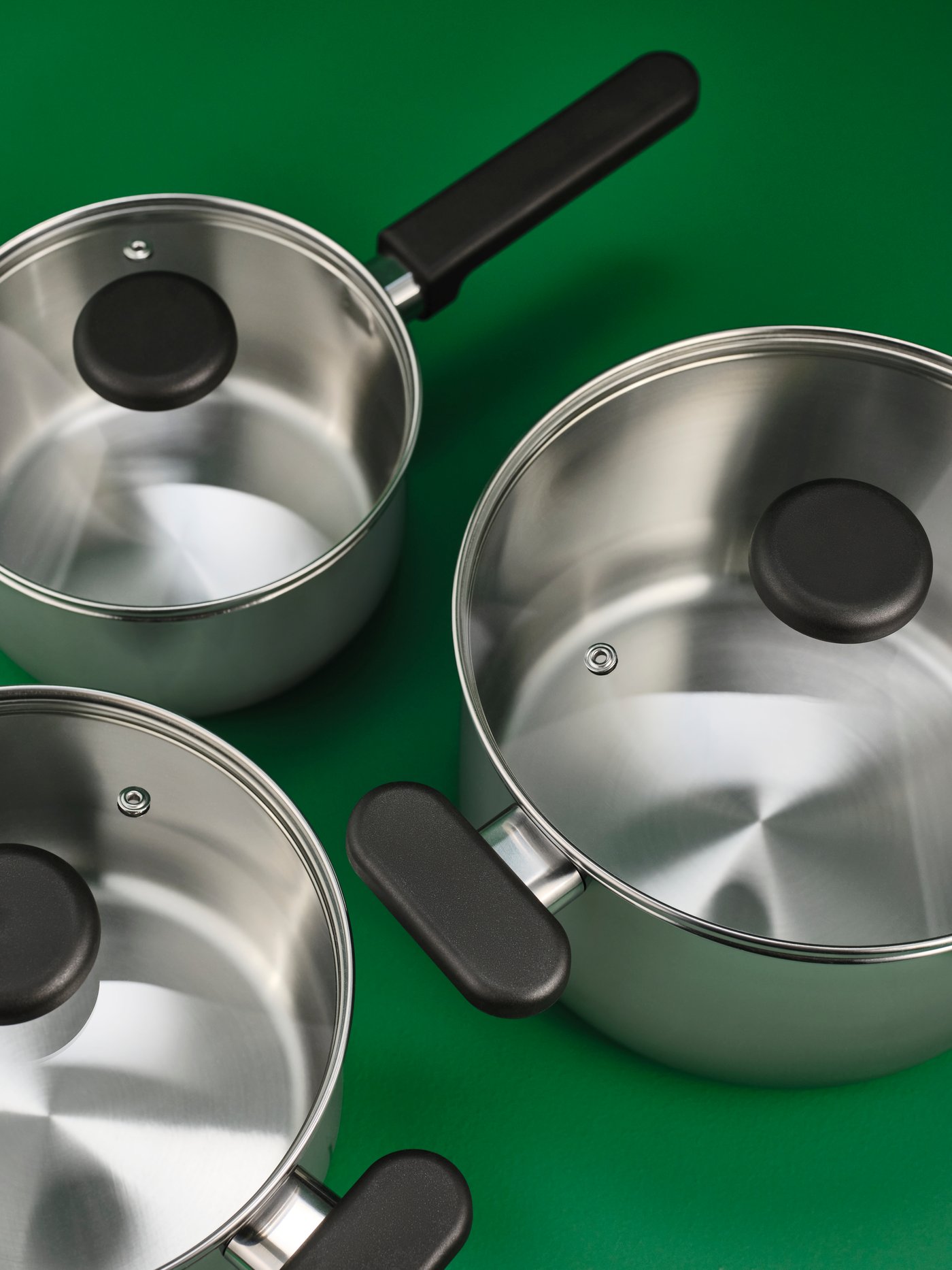A clear glass/stainless steel MIDDAGSMAT pot with lid